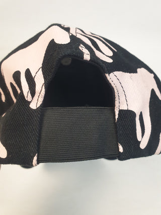 Obus black and pink horses print cap (one size, elastic at the back)