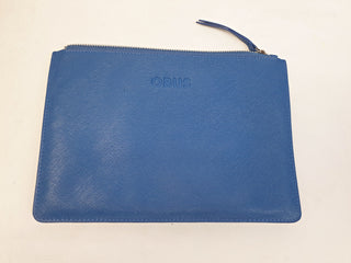 Obus blue leather clutch