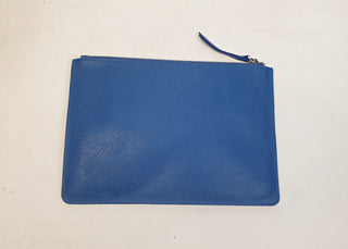 Obus blue leather clutch