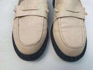 Just Because cream "axel" leather loafers size 38