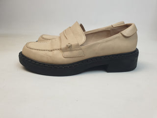 Just Because cream "axel" leather loafers size 38