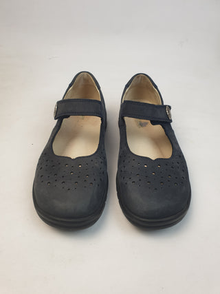 Waldlaufer navy nubuck leather mary jane style shoes size EU 5.5 (fits AU 7.5)