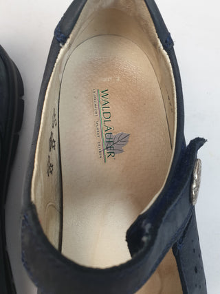 Waldlaufer navy nubuck leather mary jane style shoes size EU 5.5 (fits AU 7.5)