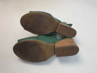 Elk green leather wedges size 39