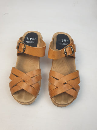 Funkis brown leather clogs size 37