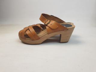 Funkis brown leather clogs size 37