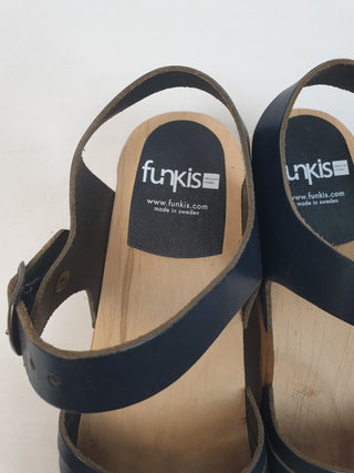 Funkis navy low heeled clogs size 39 (virtually as new)