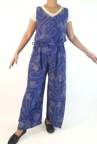 Elk blue unique print jumpsuit size 10 Elk preloved second hand clothes 3