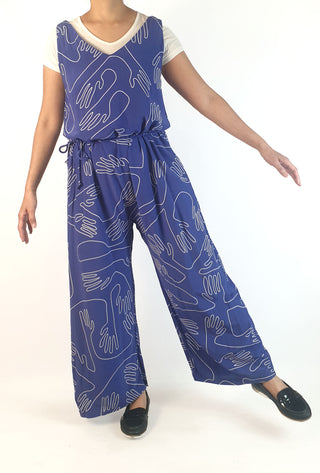 Elk blue unique print jumpsuit size 10 Elk preloved second hand clothes 1