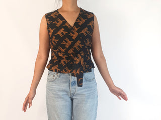 Obus fox print wrap top size 10 Obus preloved second hand clothes 2