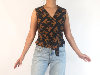 Obus fox print wrap top size 10 Obus preloved second hand clothes 3