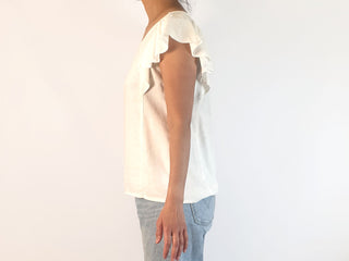 Portobello Australia white linen mix top size small