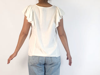 Portobello Australia white linen mix top size small