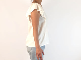 Portobello Australia white linen mix top size small