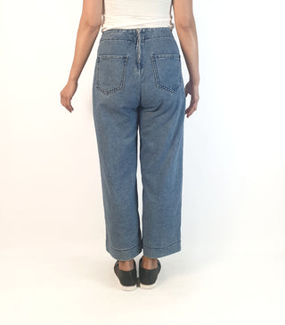 Denim sailor style wide leg jeans size 10