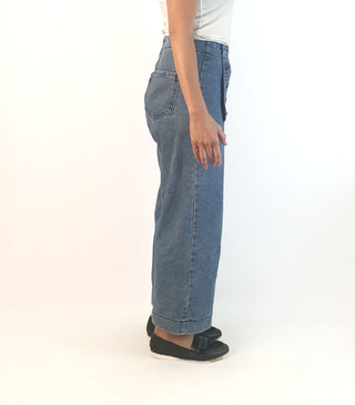 Denim sailor style wide leg jeans size 10