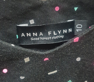 Anna Flynn black-based unique print dress size 10