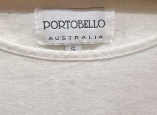 Portobello Australia white linen mix top size small