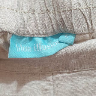 Blue Illusion natural linen pants size L