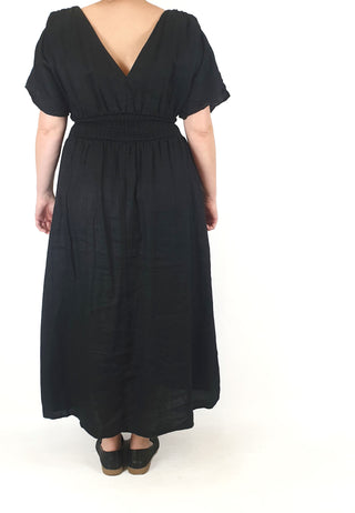 Aere black 100% linen dress size 16