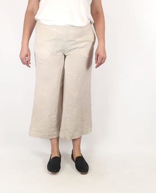 Blue Illusion natural linen pants size L