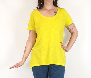 Blue Illusion vibrant yellow cotton top size M Blue Illusion preloved second hand clothes 1