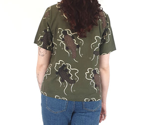 Jericho Road green echidna print top size 12 Jericho Road preloved second hand clothes 6