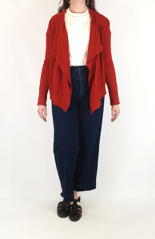 COS red wool cardi size medium COS preloved second hand clothes 2