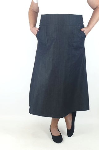 Essaye by Surface Art denim midi skirt size XL Essaye by Surface Art preloved second hand clothes 1