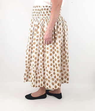 Brown polka dot skirt fits size 16-18