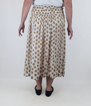 Brown polka dot skirt fits size 16-18