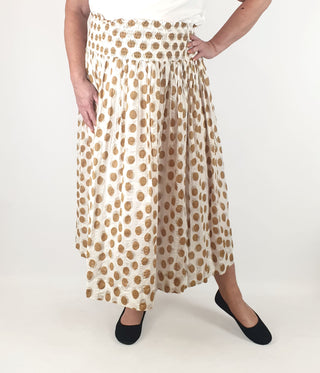 Brown polka dot skirt fits size 16-18