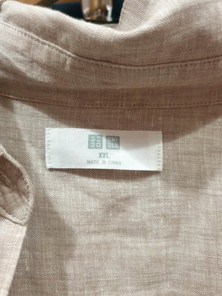 Uniqlo tan linen shirt size XXL Uniqlo preloved second hand clothes 7