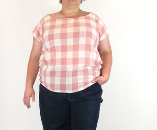 Rummage Style pink check top size 20 Rummage Style preloved second hand clothes 2