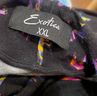 Exotica black unique print top size XXL Exotica preloved second hand clothes 8