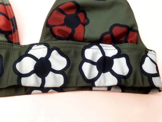 Obus green flower bikini top size 1