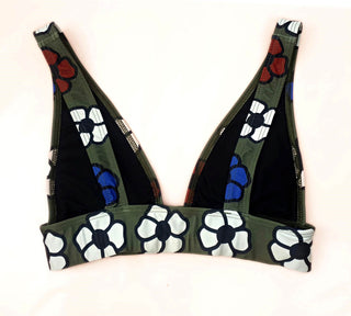 Obus green flower bikini top size 1