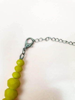 Yellow gemstone necklace, short length