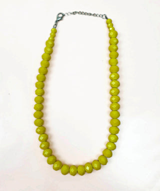 Yellow gemstone necklace, short length