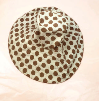 Obus cream and brown polka dot sun hat