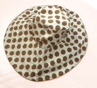 Obus cream and brown polka dot sun hat