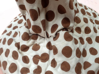 Obus cream and brown polka dot sun hat