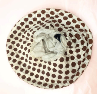 Obus cream and brown polka dot sun hat