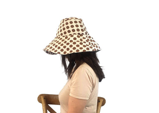 Obus cream and brown polka dot sun hat