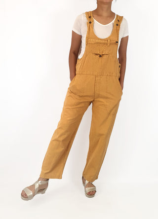 Terracotta cotton overalls size M (tiny fit, best fits size 10) Unknown preloved second hand clothes 1