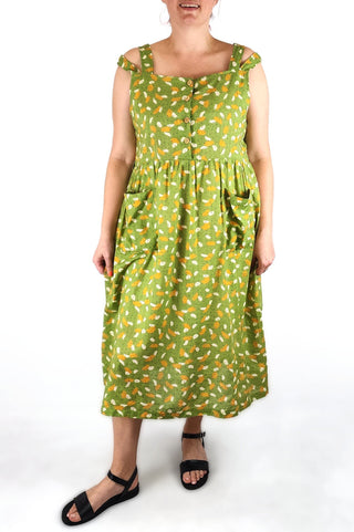 Kindling green print cotton dress size 16 Kindling preloved second hand clothes 3