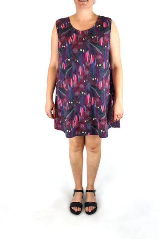 Karla Cola purple cockatoo print cotton dress size L Karla Cola preloved second hand clothes 2