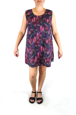 Karla Cola purple cockatoo print cotton dress size L Karla Cola preloved second hand clothes 3