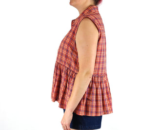 Obus plaid sleeveless top size 3, best fits 14 Obus preloved second hand clothes 4