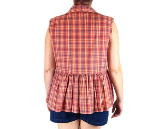 Obus plaid sleeveless top size 3, best fits 14 Obus preloved second hand clothes 6